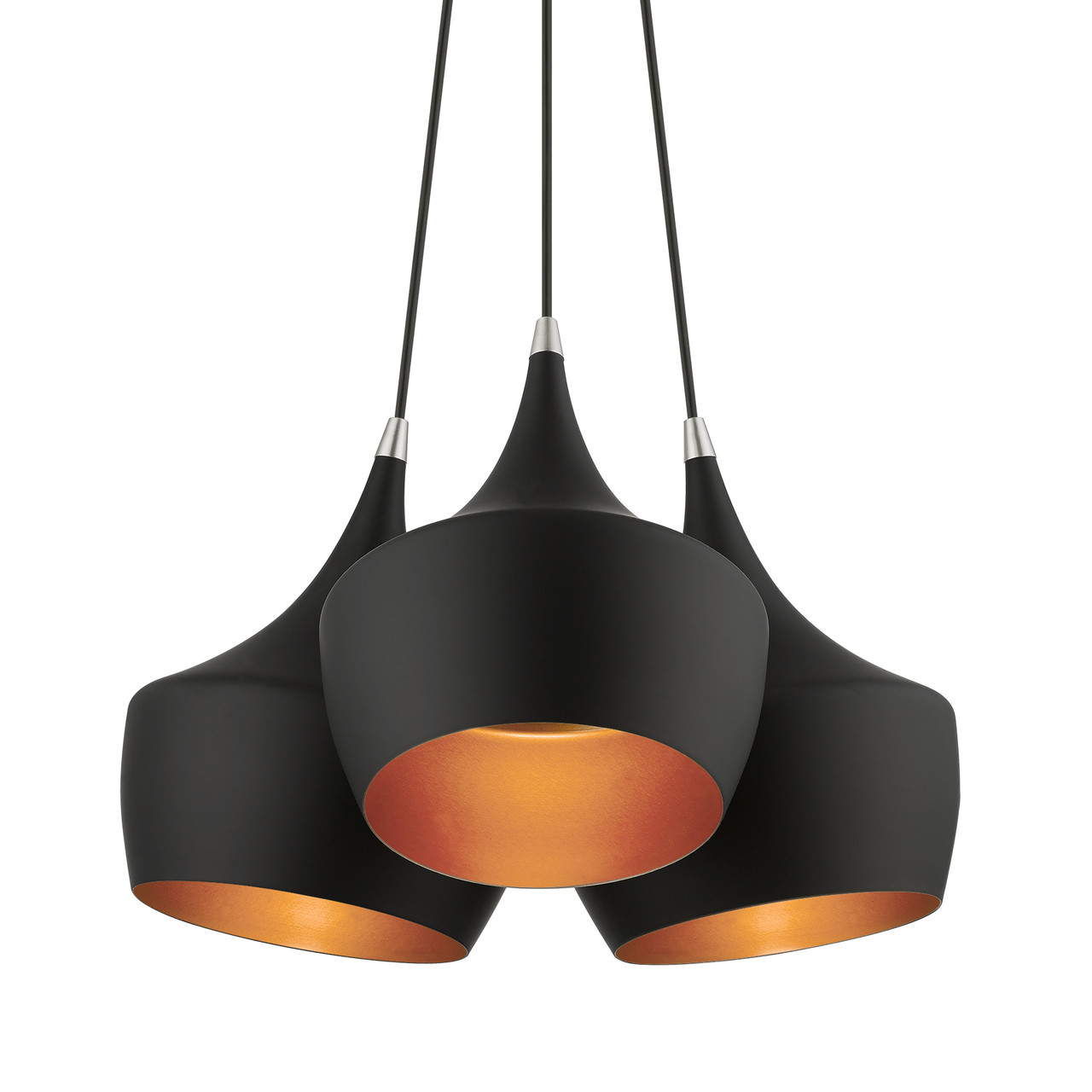 LIVEX LIGHTING 41083-04 3 Light Black Cluster Pendant