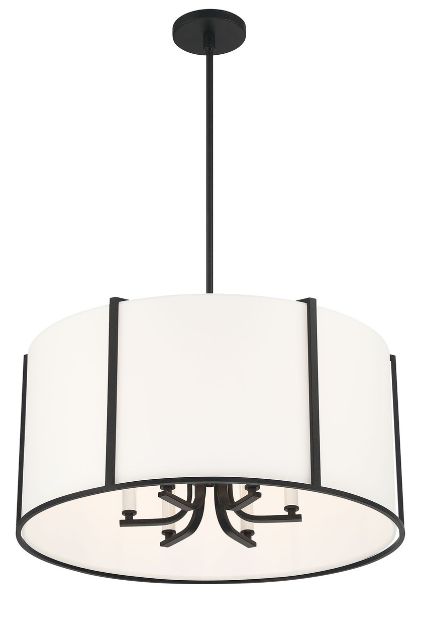 CRYSTORAMA CAR-9206-BK Carlyn 6 Light Black Pendant