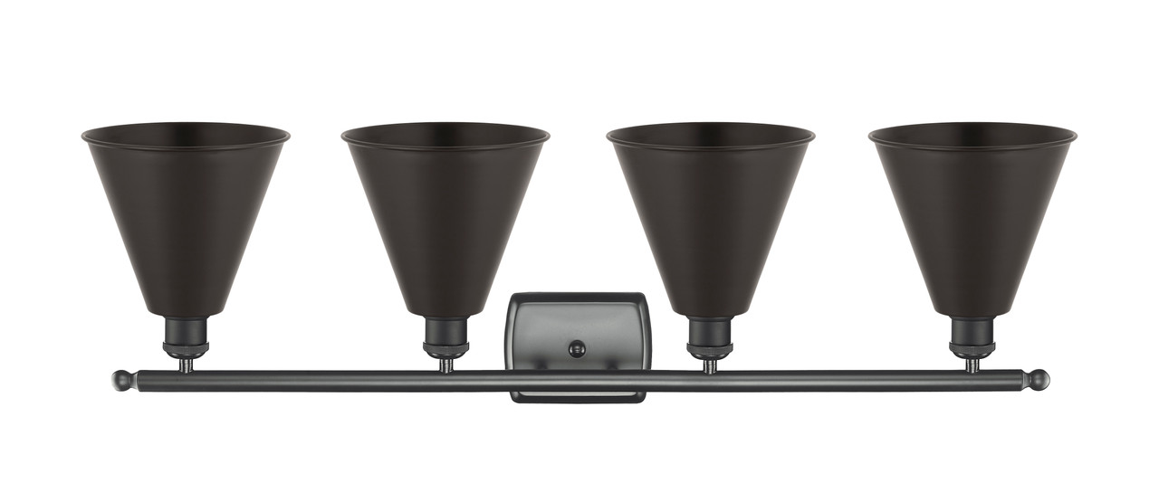 INNOVATIONS 516-4W-BK-MBC-8-BK 4-Light Bath Vanity Light Matte Black