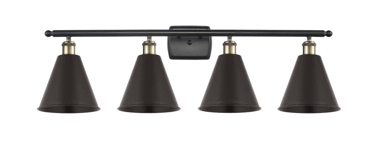 INNOVATIONS 516-4W-BAB-MBC-8-BK-LED 4-Light Bath Vanity Light Black Antique Brass