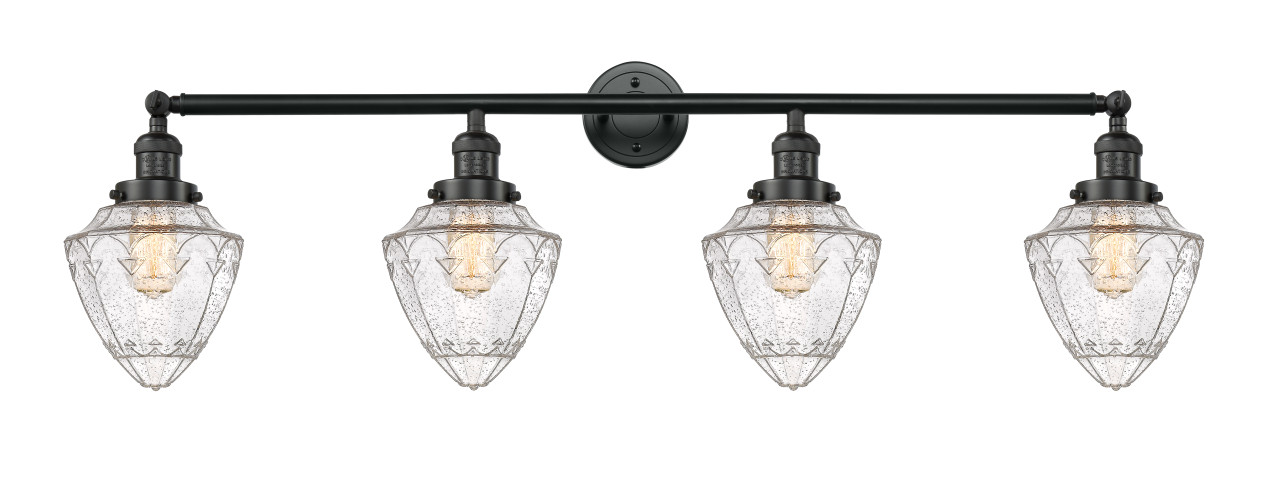 INNOVATIONS 215-BK-G664-7-LED 4-Light Bath Vanity Light Matte Black