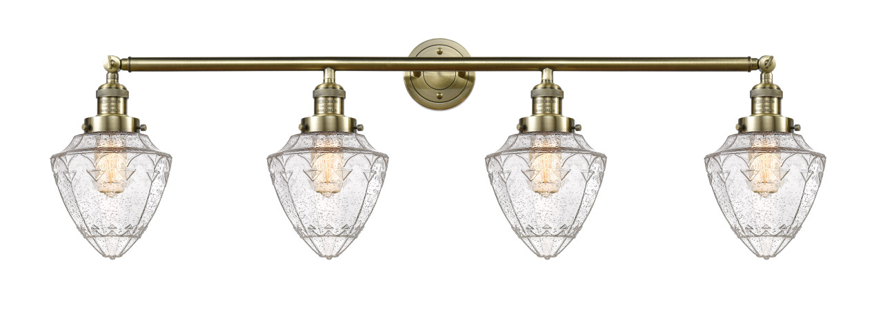 INNOVATIONS 215-AB-G664-7-LED 4-Light Bath Vanity Light Antique Brass