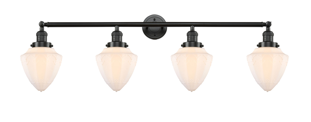 INNOVATIONS 215-OB-G661-7-LED 4-Light Bath Vanity Light Oil Rubbed Bronze