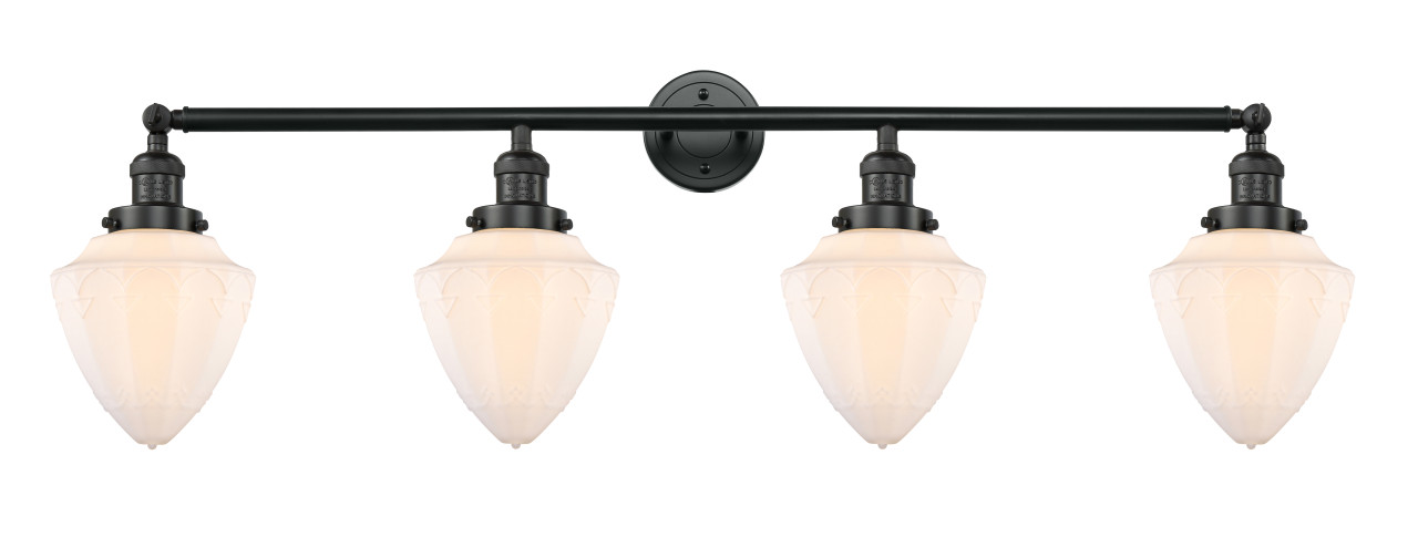 INNOVATIONS 215-BK-G661-7 4-Light Bath Vanity Light Matte Black
