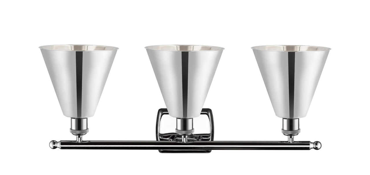 INNOVATIONS 516-3W-PC-MBC-8-PC 3-Light Bath Vanity Light Polished Chrome