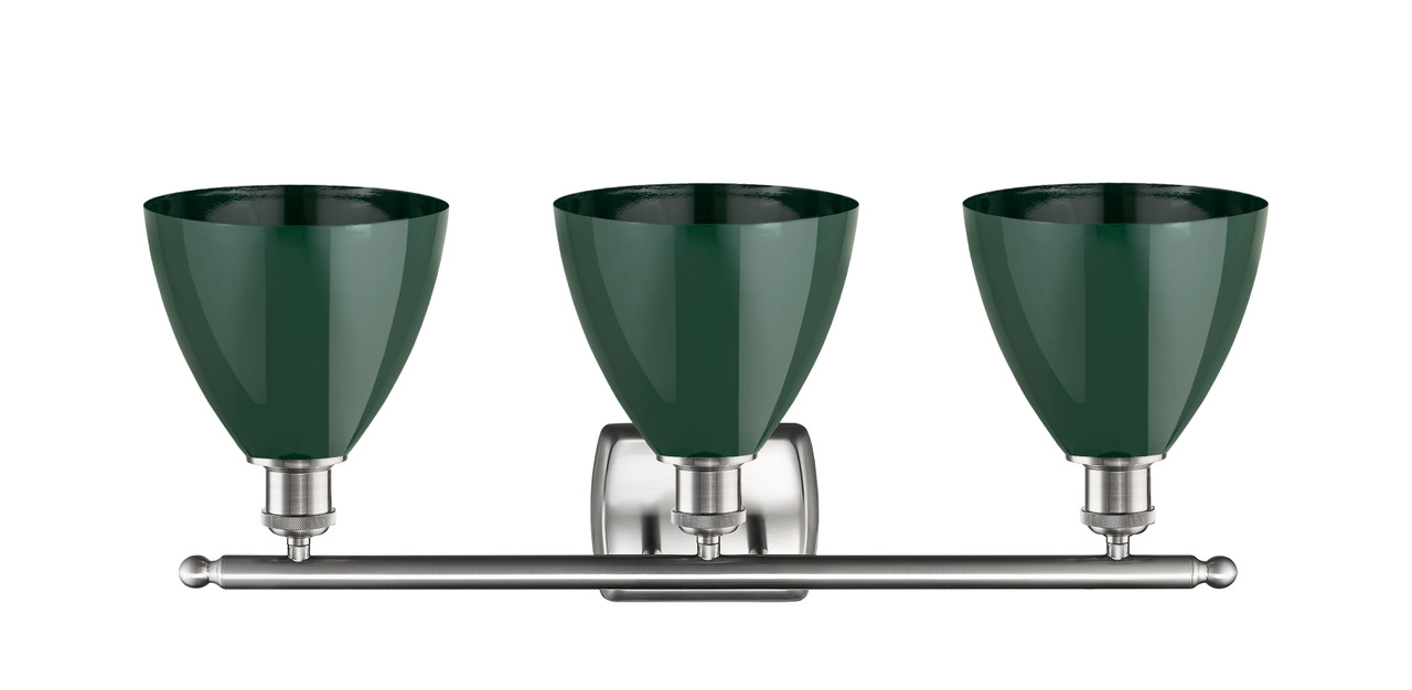 INNOVATIONS 516-3W-SN-MBD-75-GR 3-Light Bath Vanity Light Brushed Satin Nickel