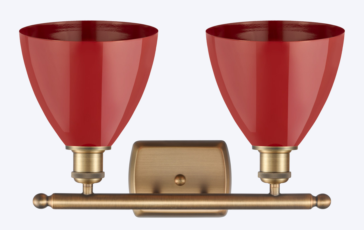 INNOVATIONS 516-2W-BB-MBD-75-RD 2-Light Bath Vanity Light Brushed Brass