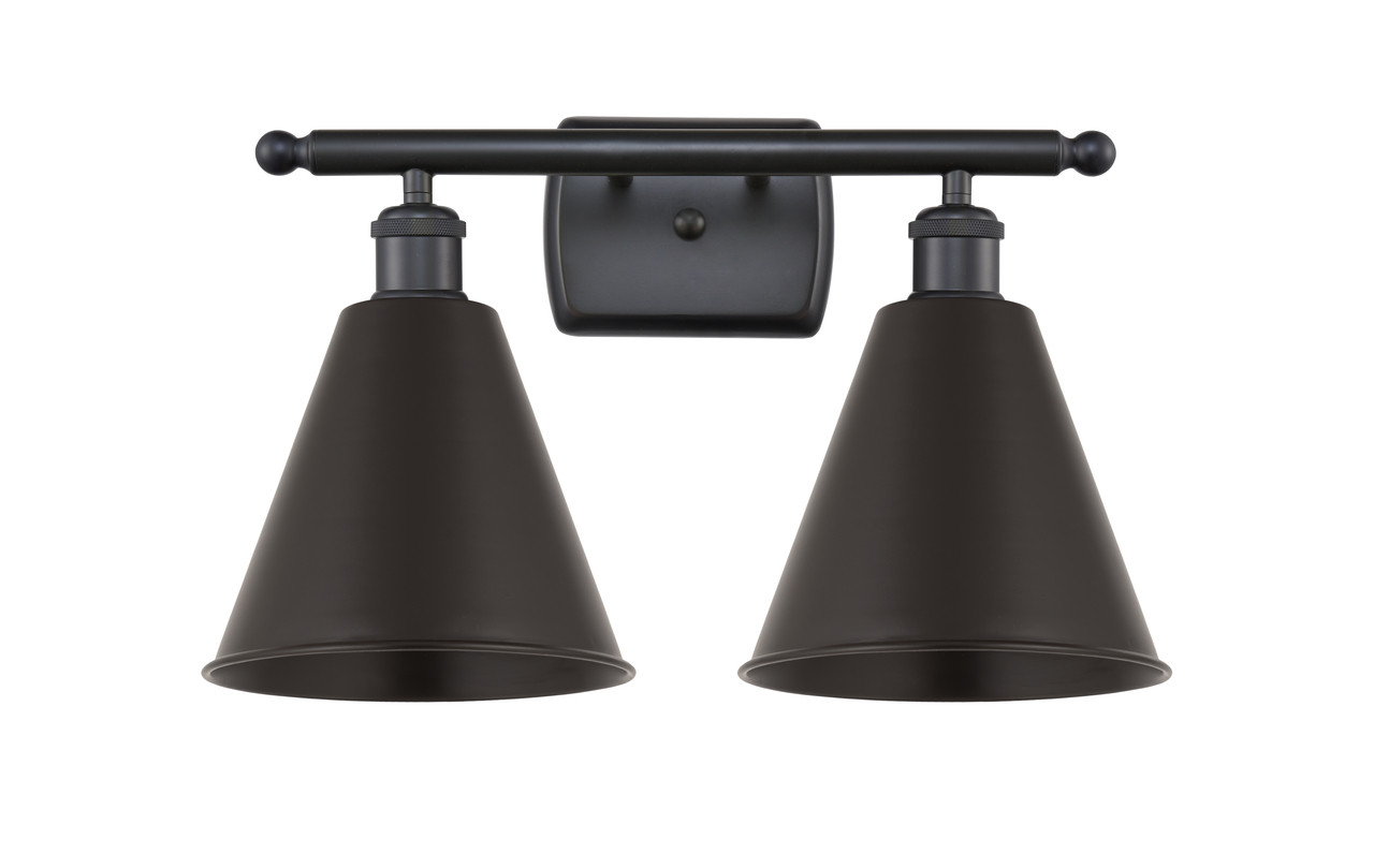 INNOVATIONS 516-2W-BK-MBC-8-BK-LED 2-Light Bath Vanity Light Matte Black