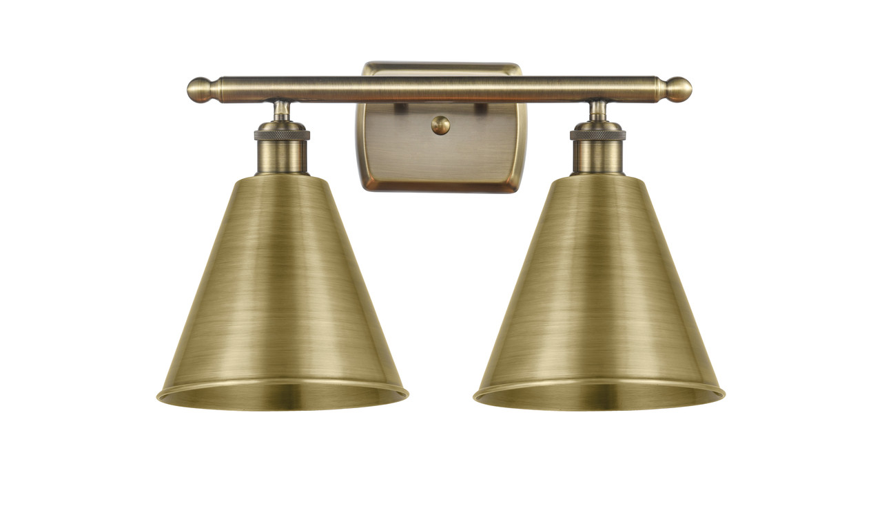 INNOVATIONS 516-2W-AB-MBC-8-AB 2-Light Bath Vanity Light Antique Brass