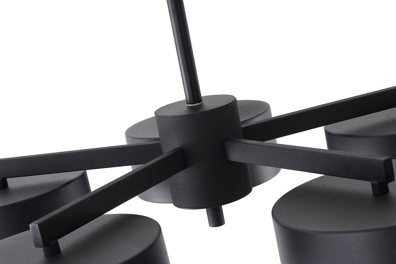 BETHEL INTERNATIONAL BE11C24B 5-Light LED Chandelier, Black