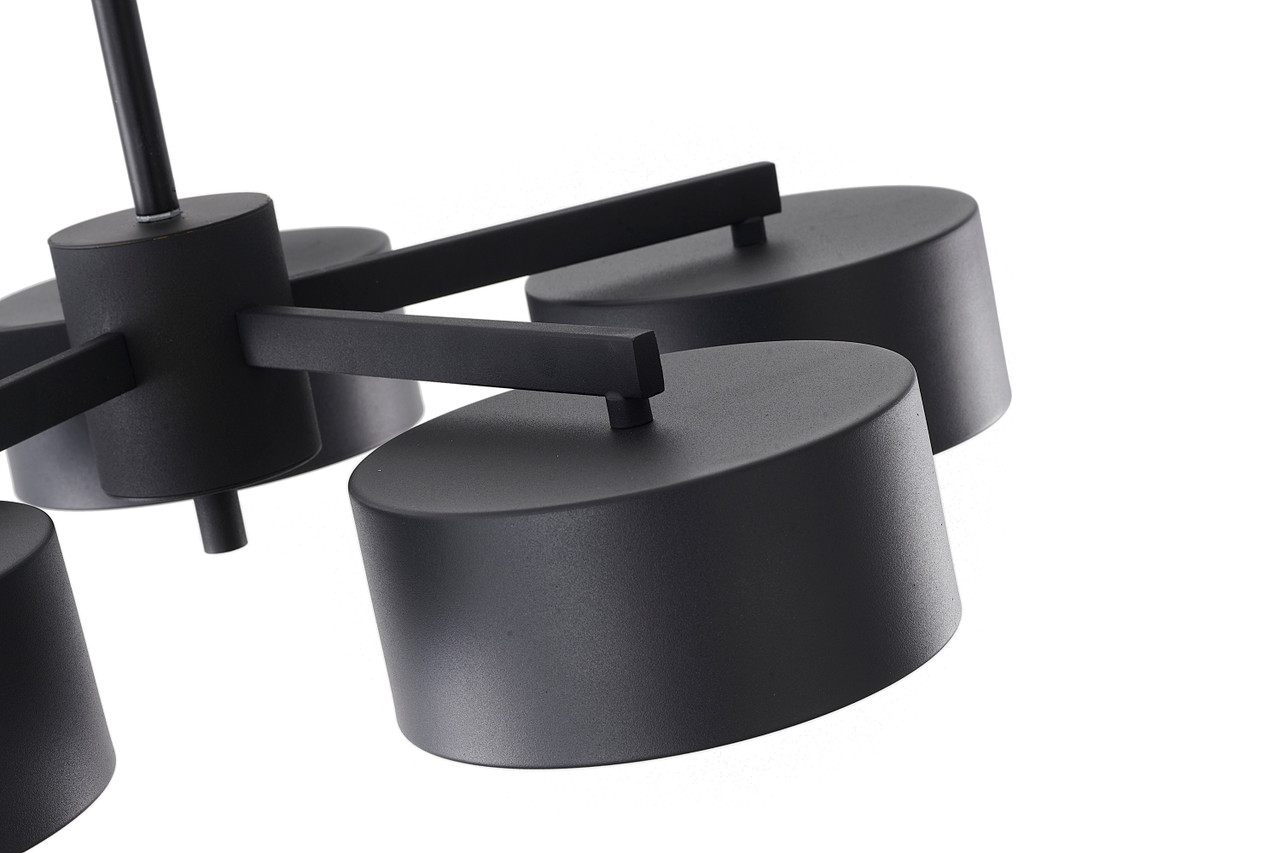 BETHEL INTERNATIONAL BE11C24B 5-Light LED Chandelier, Black