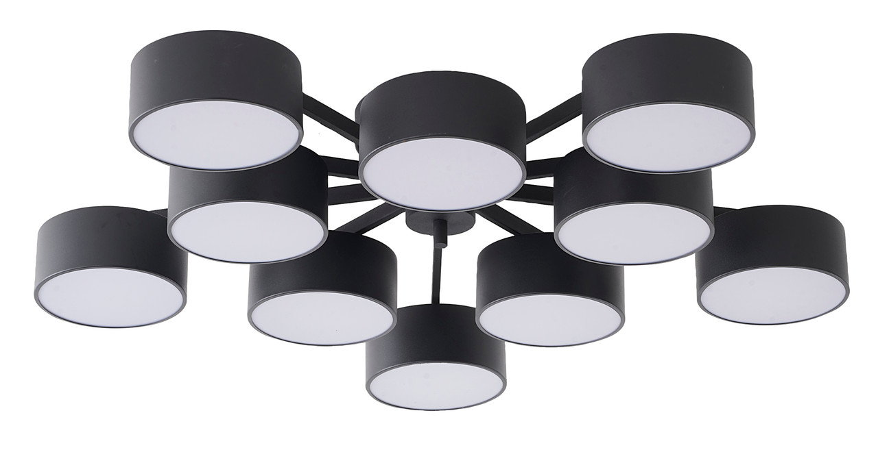 BETHEL INTERNATIONAL BE12C38B 10-Light LED Chandelier, Black