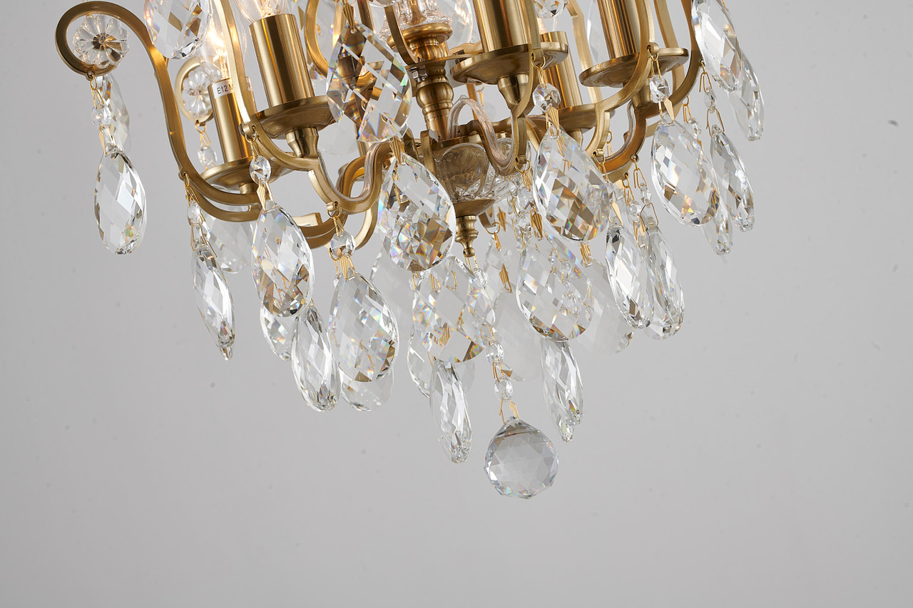 BETHEL INTERNATIONAL BET61X 6-Light Chandelier, Antique Brass