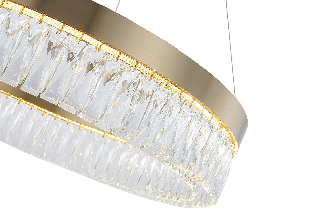 BETHEL INTERNATIONAL FT93C32G 1-Light LED Chandelier, Gold