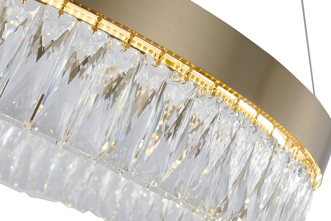 BETHEL INTERNATIONAL FT93C32G 1-Light LED Chandelier, Gold
