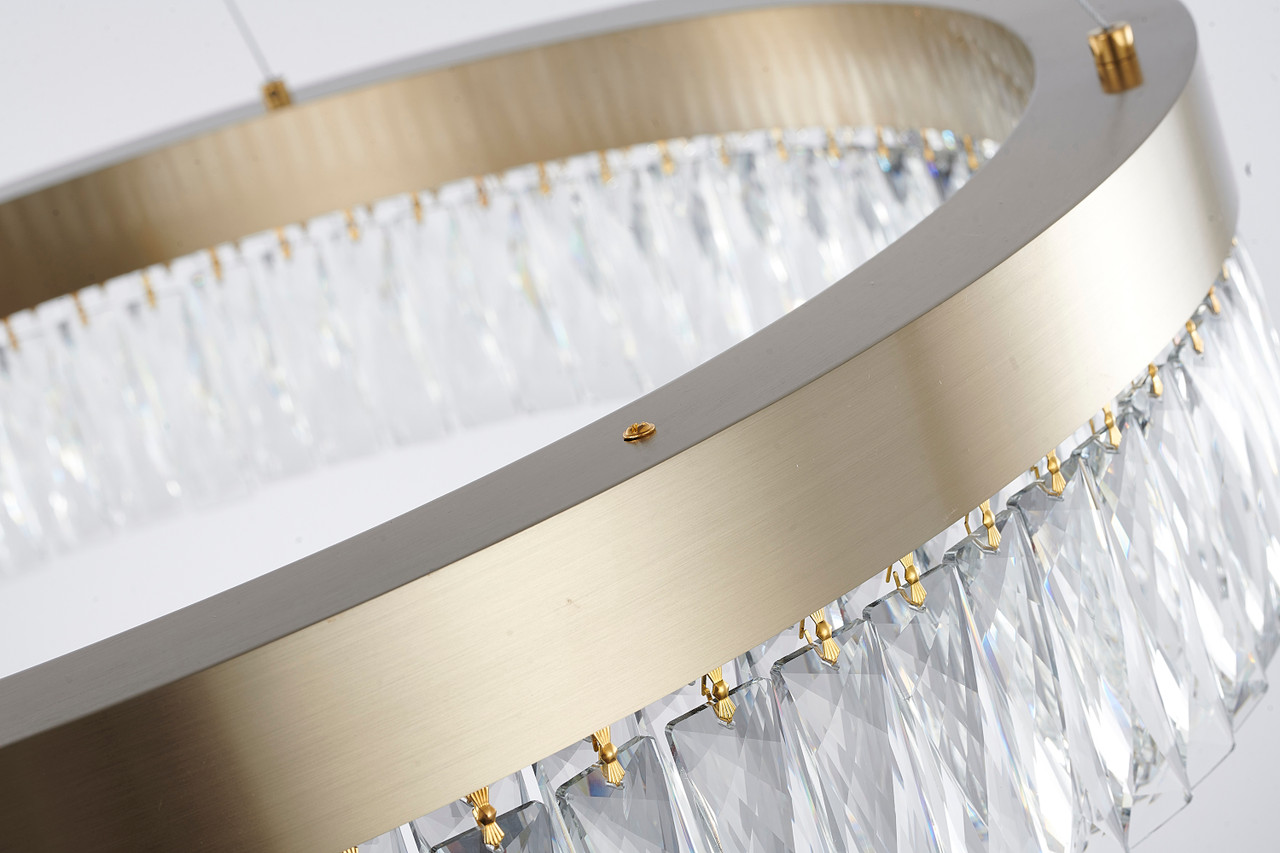 BETHEL INTERNATIONAL FT93C32G 1-Light LED Chandelier, Gold