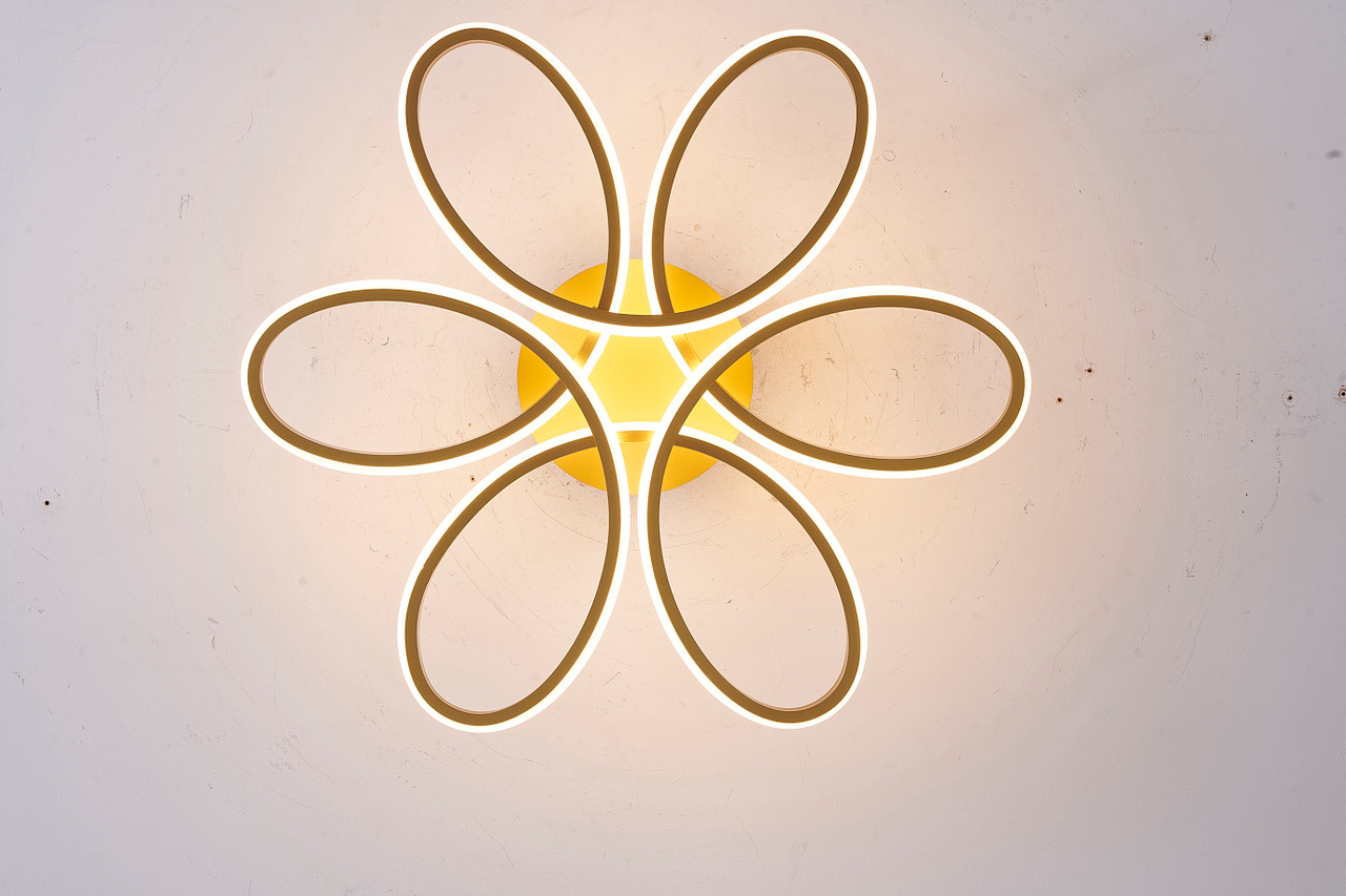 BETHEL INTERNATIONAL OC11F22BR 6-Light LED Flush Mount, Brass