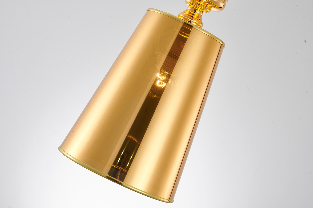 BETHEL INTERNATIONAL ONE02P5G 1-Light Pendant, Polished Gold