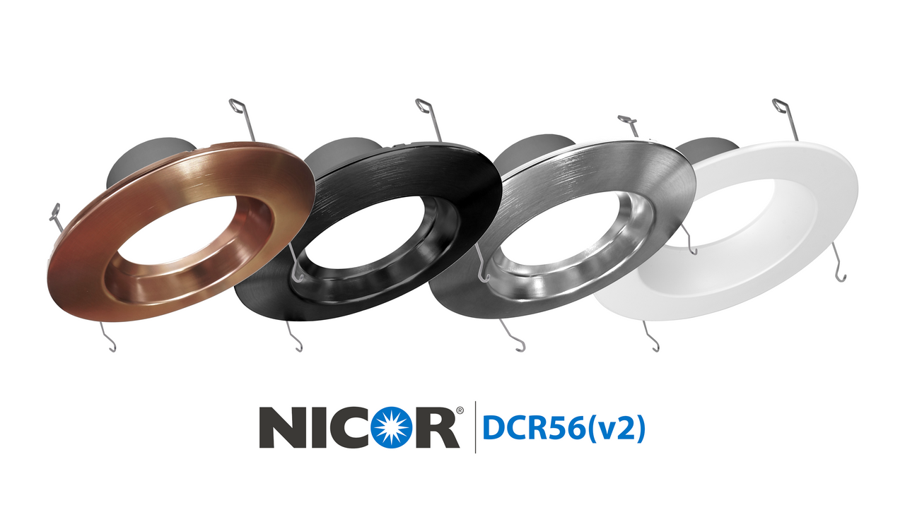 NICOR DCR562121202KBK DCR56(v2) Black High-Output LED Recessed Downlight, 2700K