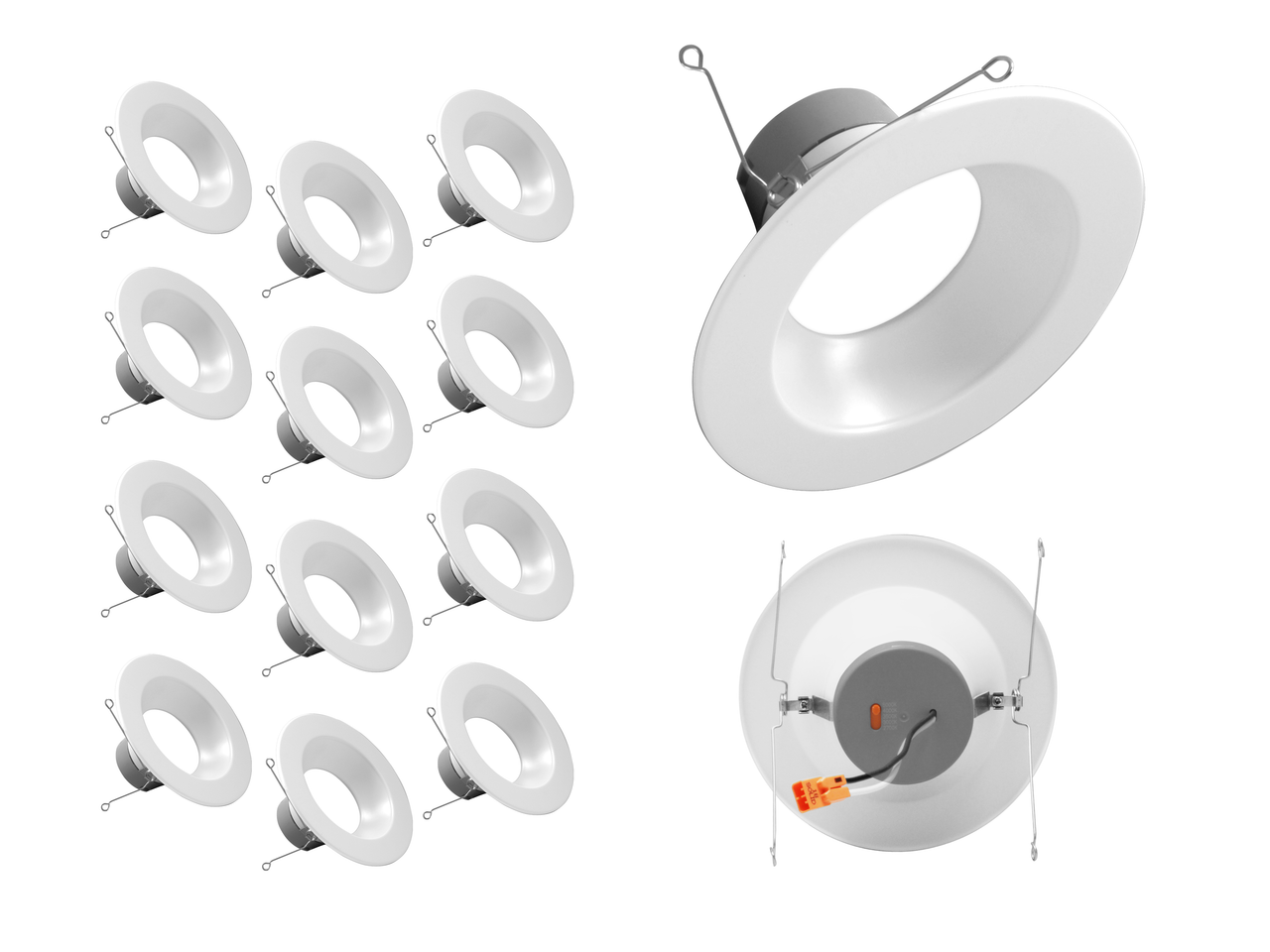 NICOR DLR56609120SWH-12PK DLR56(v6) 5/6-inch White 900 Lumen Selectable Recessed LED Downlight (12 Pack)