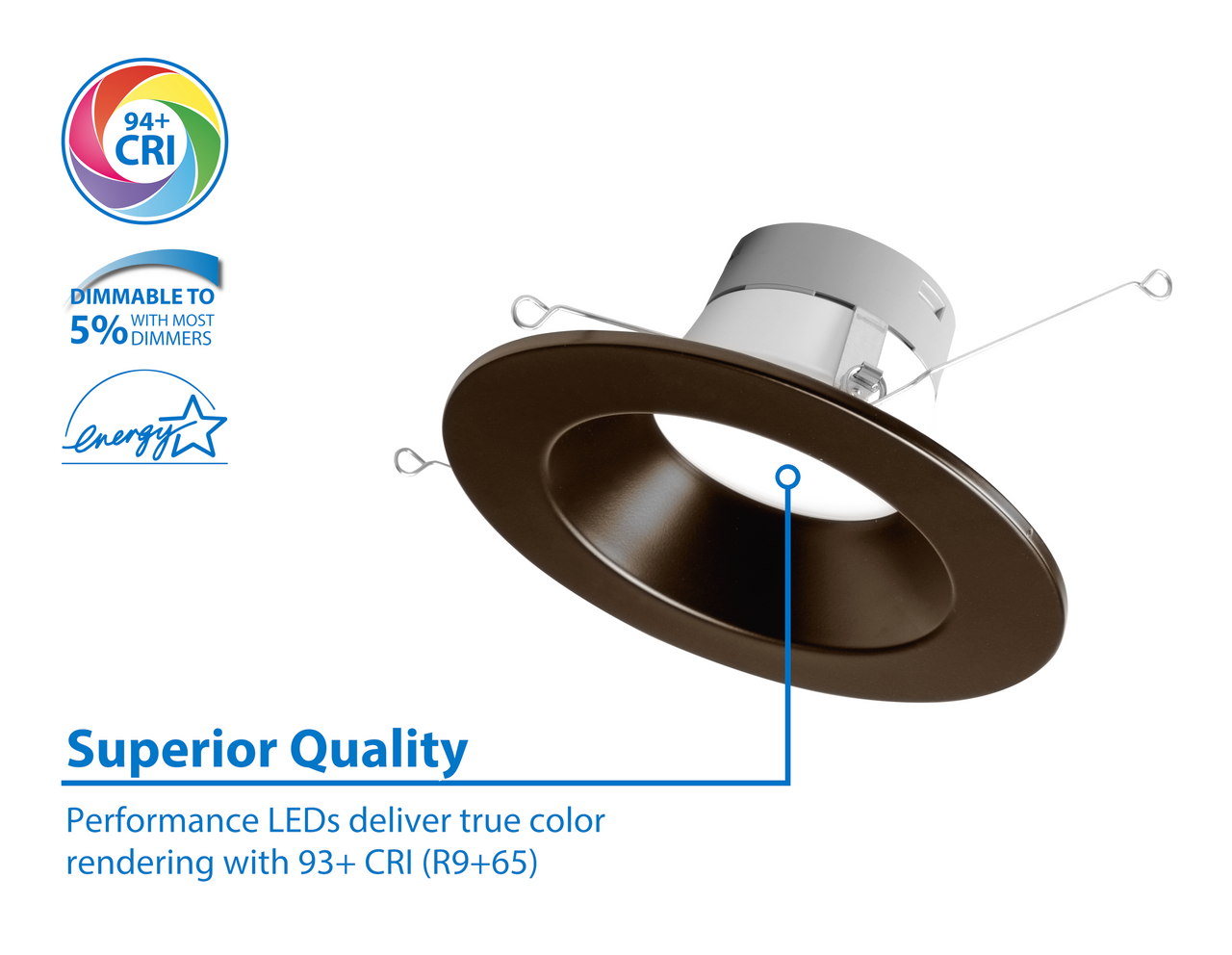 NICOR DLR56612120SOB DLR56(v6) 5/6-inch Oil-Rubbed Bronze 1200 Lumen Selectable Recessed LED Downlight