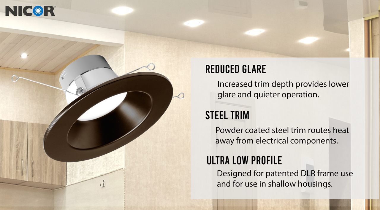 NICOR DLR56612120SOB DLR56(v6) 5/6-inch Oil-Rubbed Bronze 1200 Lumen Selectable Recessed LED Downlight