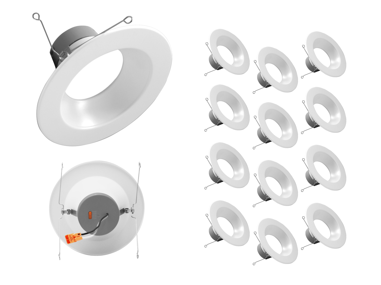 NICOR DLR56612120SWH-12PK DLR56(v6) 5/6-inch White 1200 Lumen Selectable Recessed LED Downlight (12 Pack)