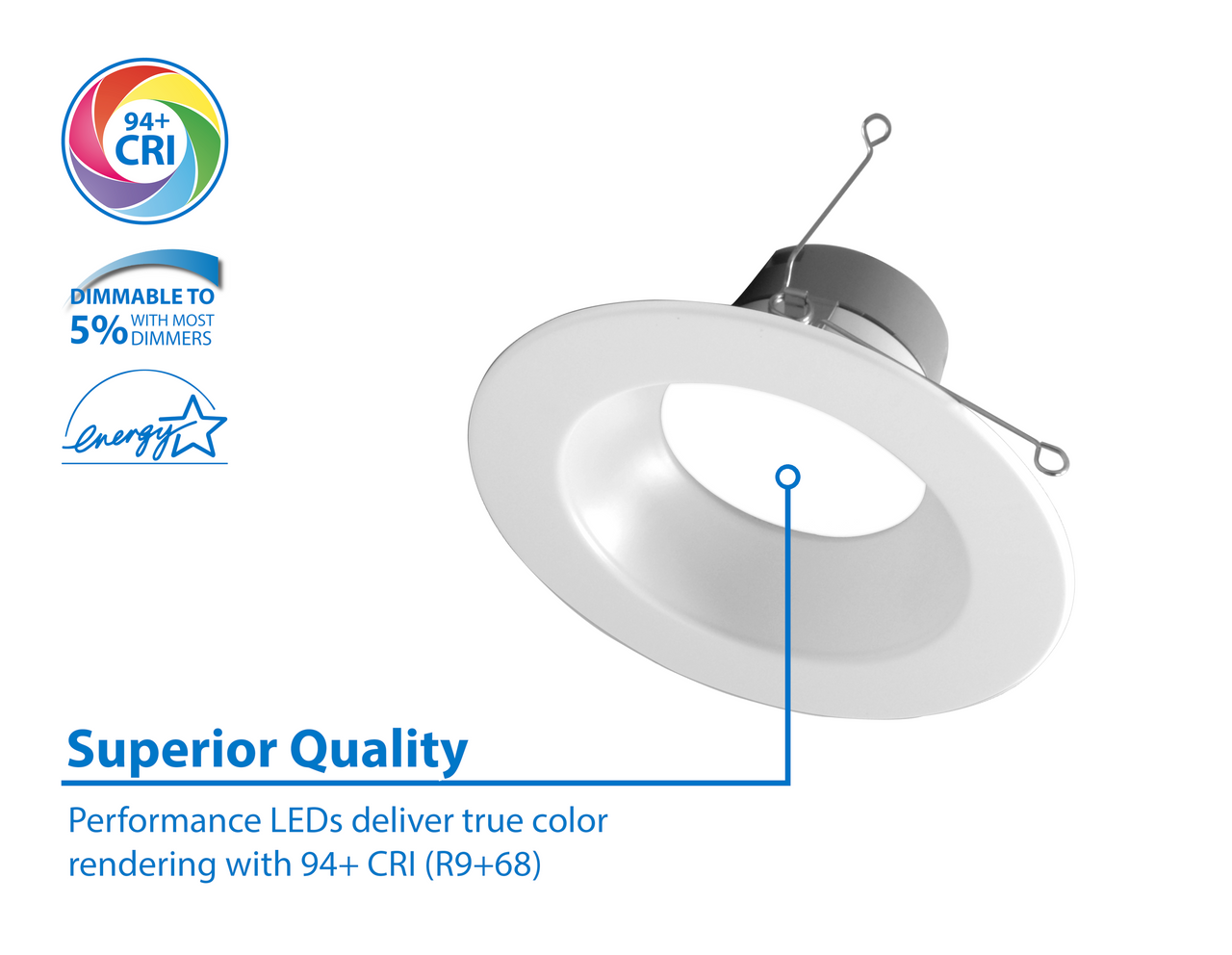 NICOR DLR566091203KWH DLR56(v6) 5/6-inch White 900 Lumen 3000K Recessed LED Downlight