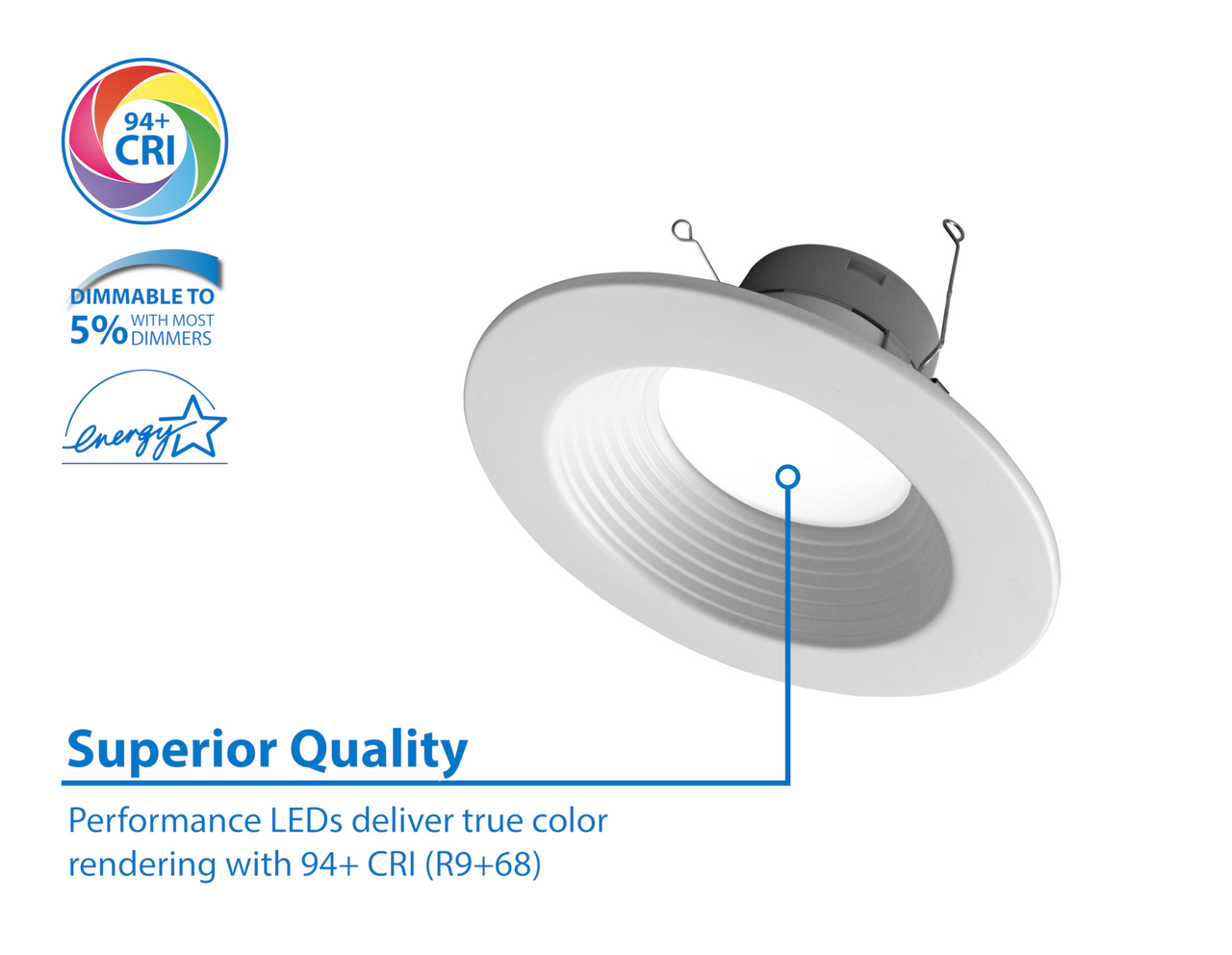 NICOR DLR566091203KWHBF DLR56(v6) 5/6-inch White 900 Lumen 3000K Recessed LED Downlight with Baffle