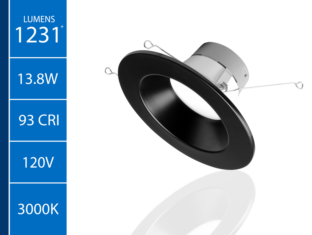 NICOR DLR566121203KBK DLR56(v6) 5/6-inch Black 1200 Lumen 3000K Recessed LED Downlight