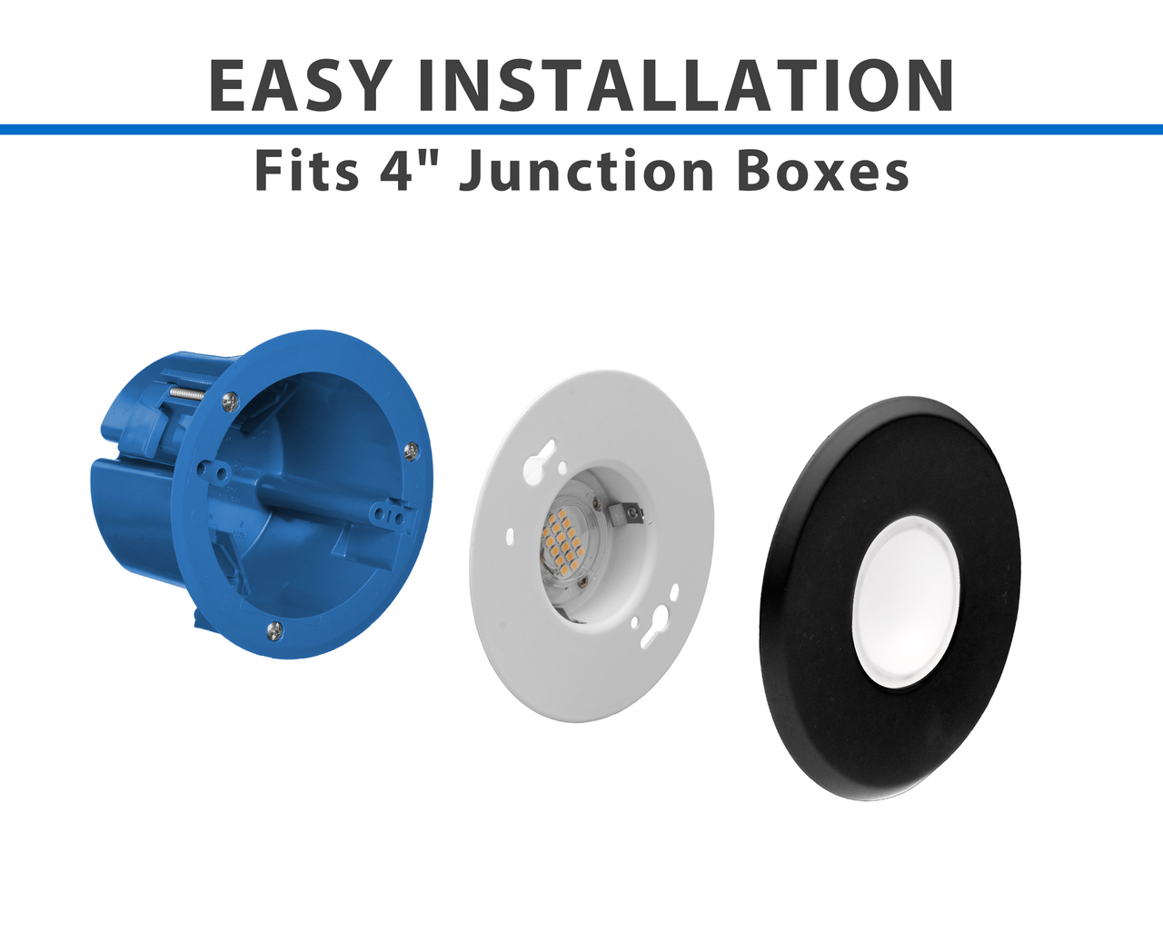 NICOR DLF301203KRDBK SureFit(v3) LED Flush Mount Ceiling Light, 3000K with Round Black Trim