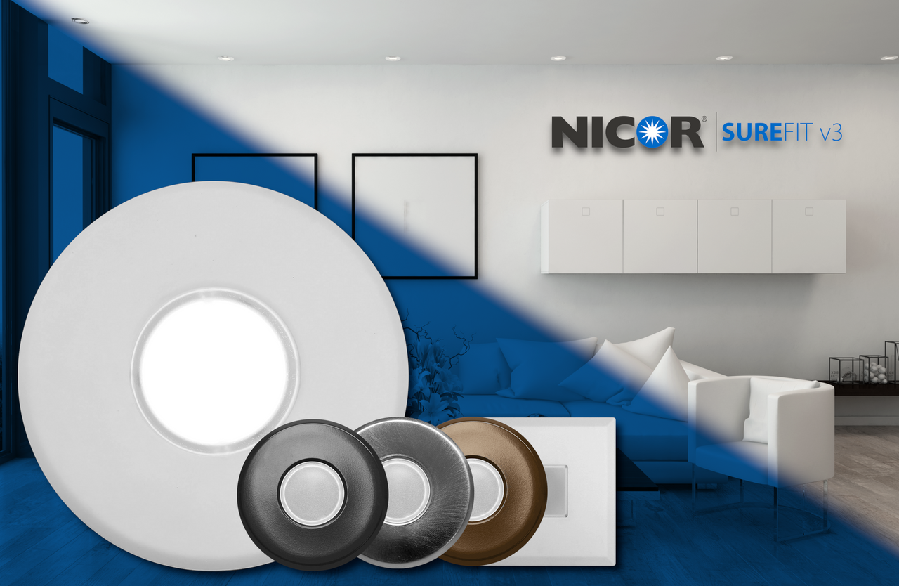 NICOR DLF301203KRDBK SureFit(v3) LED Flush Mount Ceiling Light, 3000K with Round Black Trim