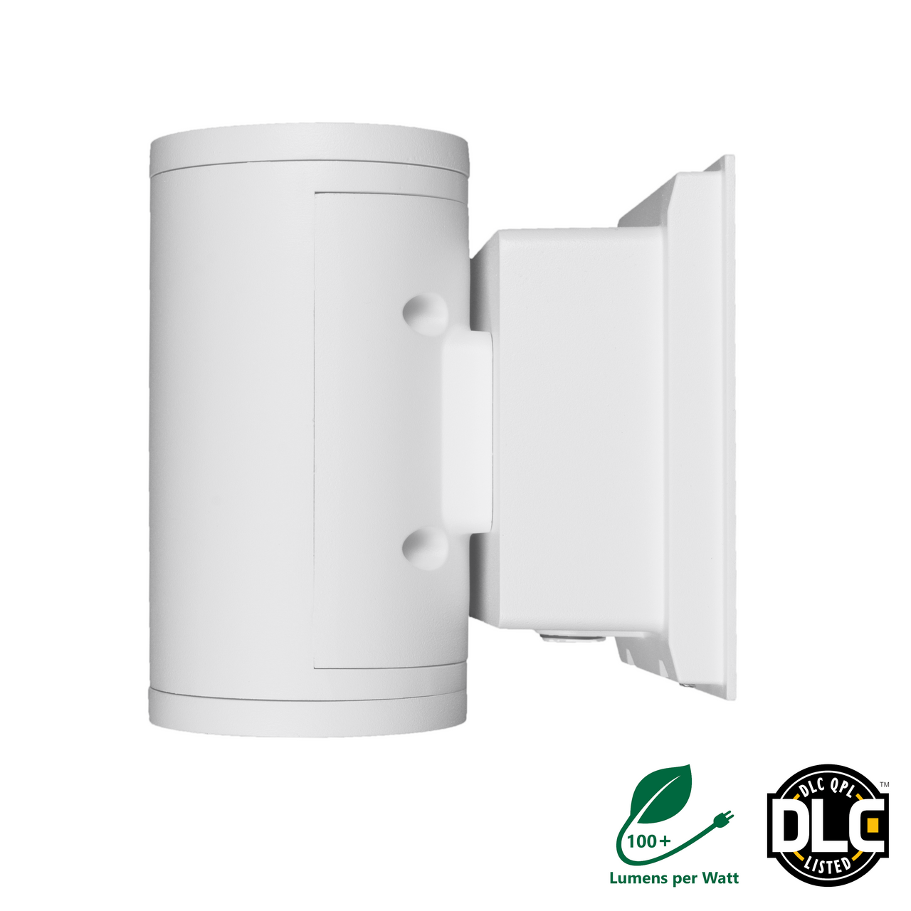 NICOR OWCR4D1022MV50WH Dorado 22W Round LED Outdoor Wall Mount Cylinder Light, 5000K, White