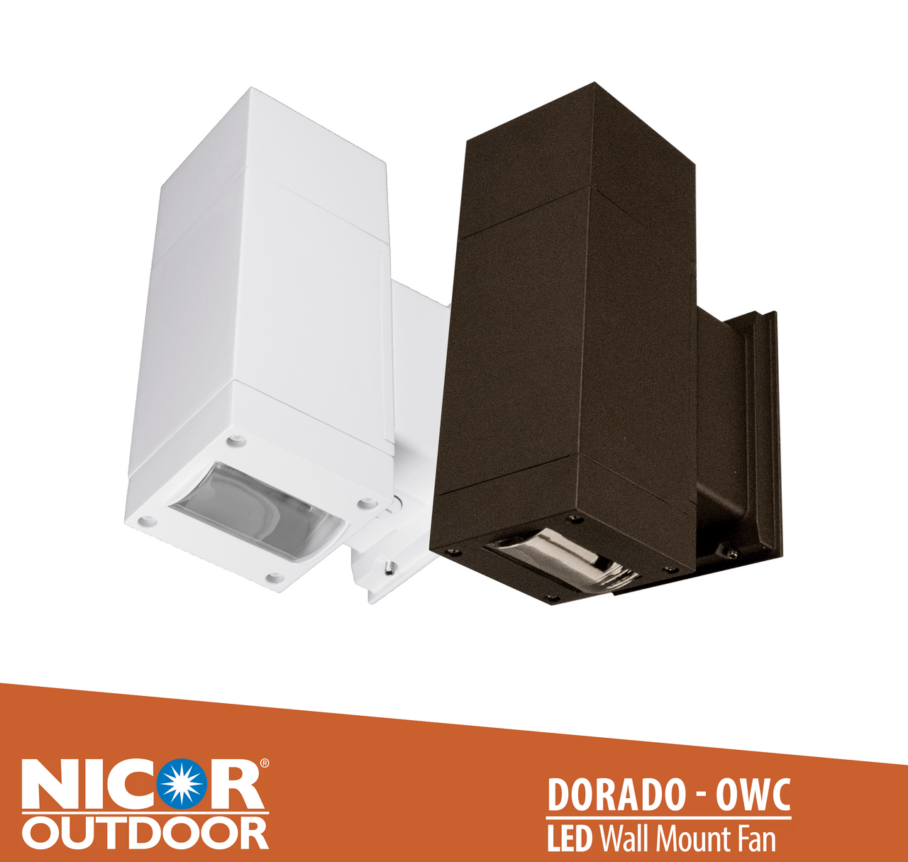 NICOR OWCF4N1036MV50BZ Dorado 36W LED Outdoor Wall Mount Cylinder with Up/Down Fan Distribution, 5000K, Bronze