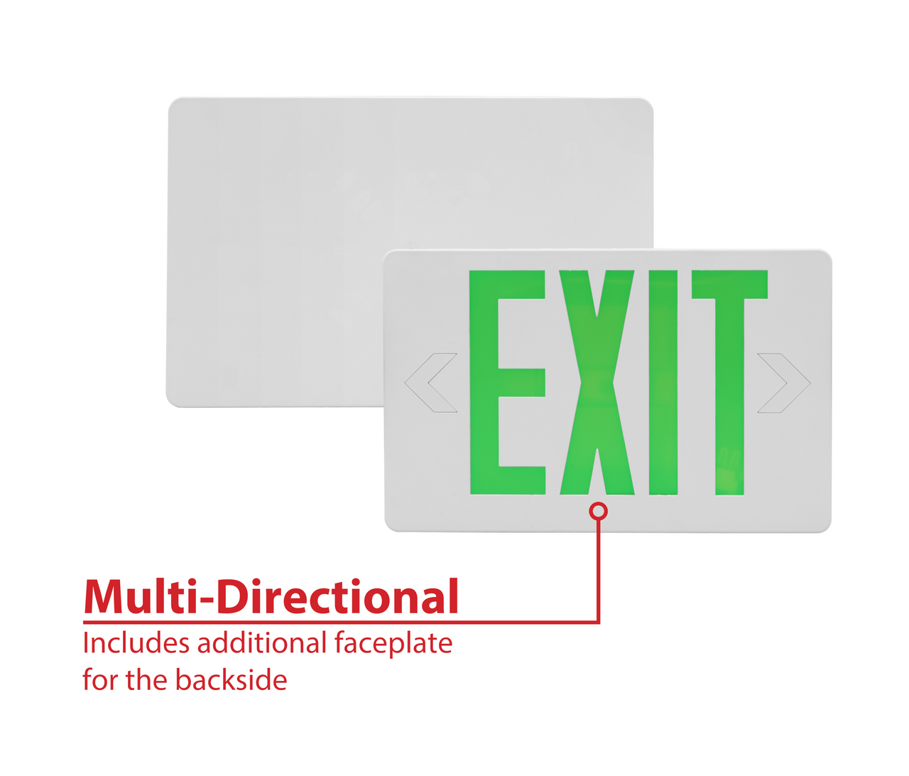 NICOR EXL41UNVWHG2 EXL4 Series LED Emergency Exit Sign, Green Lettering