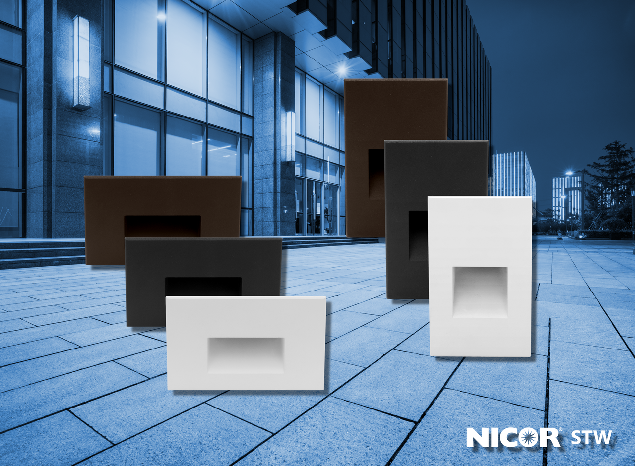 NICOR STW11203KHWH STW Series Horizontal Wet Location LED Step Light, White