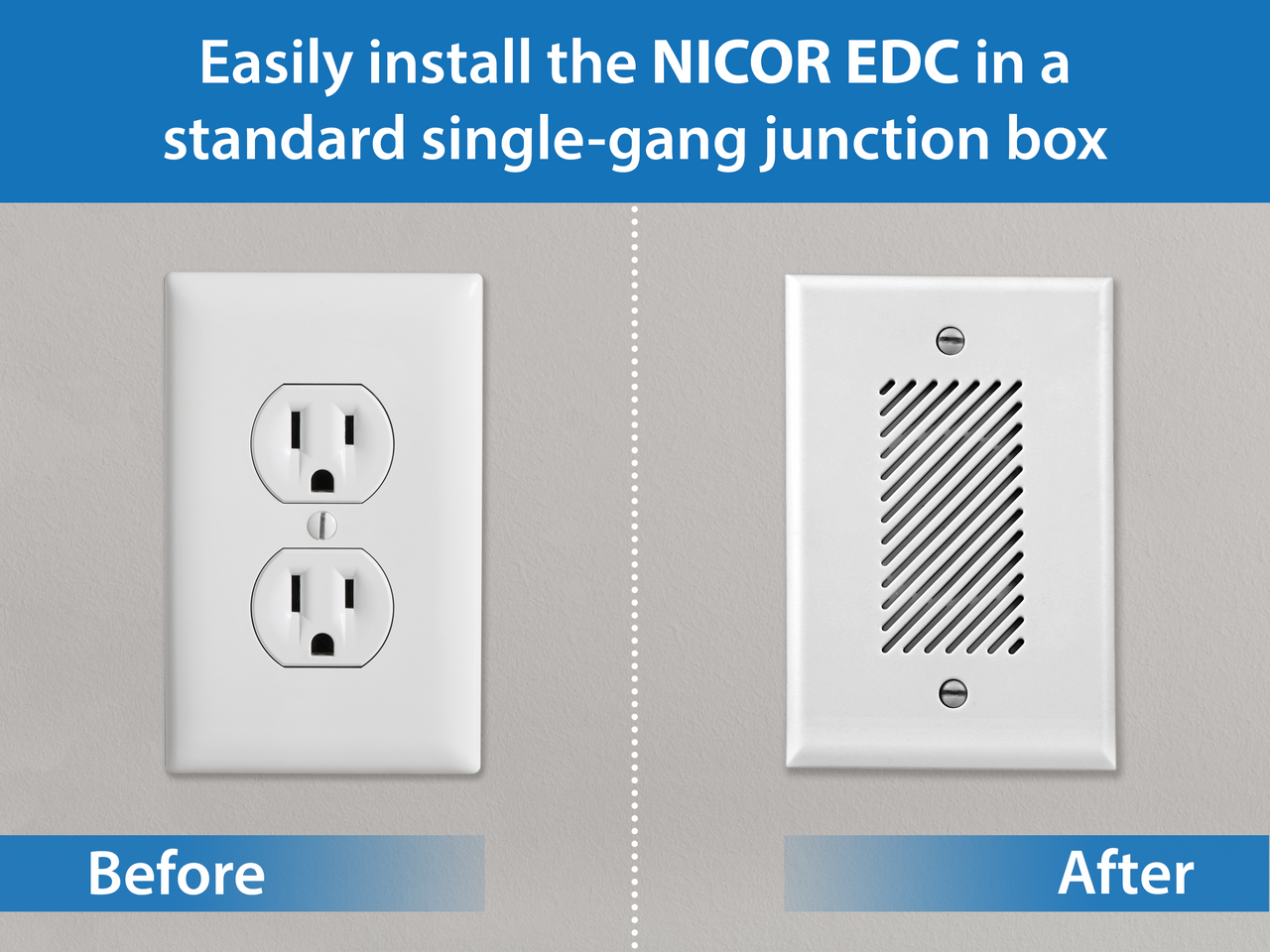 NICOR EDC1120WH1 Single-Gang Electronic Door Chime Kit with Lighted Button