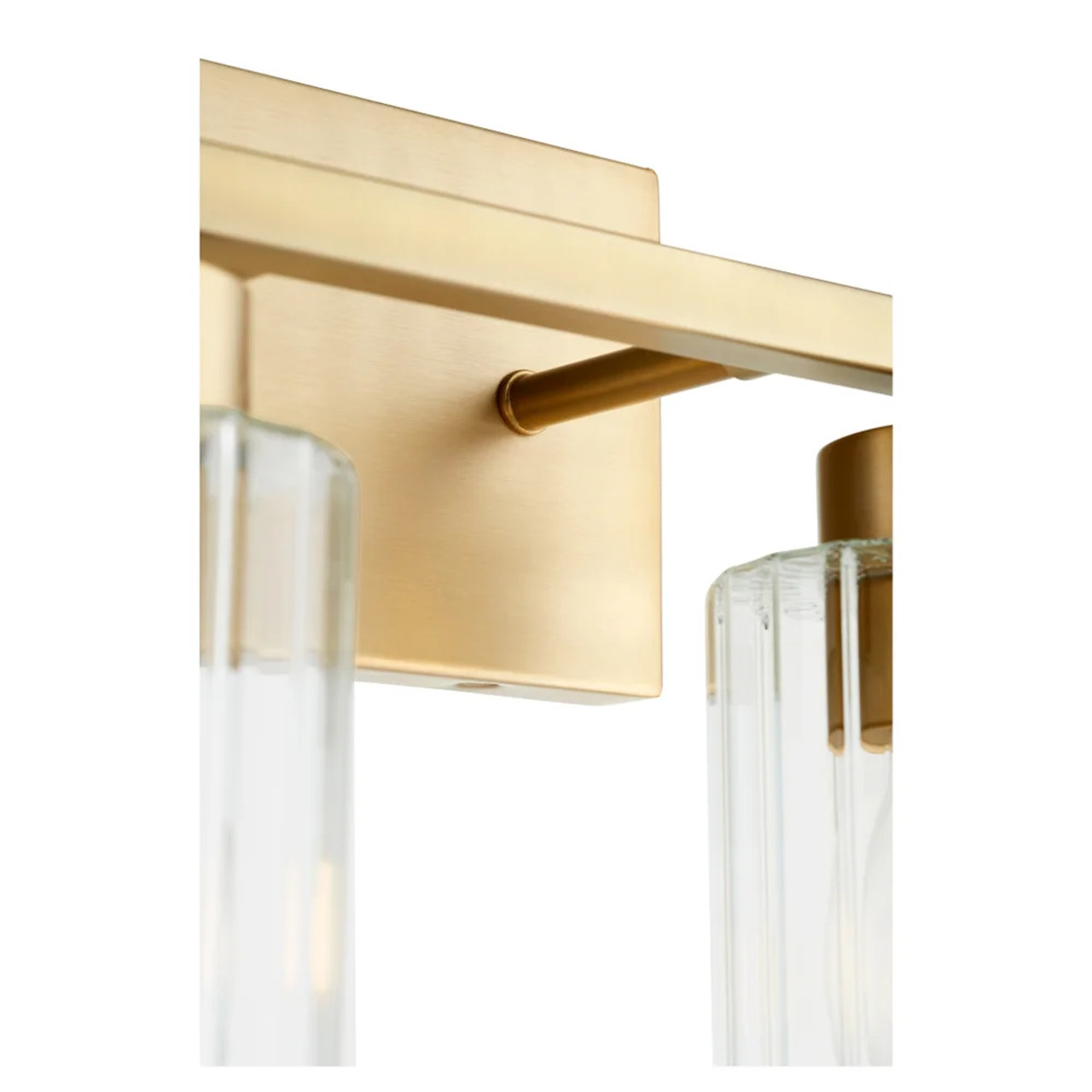 Quorum 501-3-280 Ladin 3-Light Vanity Light,Aged Brass W/ Clear Glass