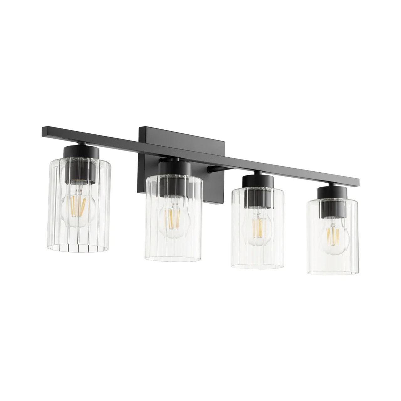 Quorum 501-4-69 Ladin 4-Light Vanity Light,Textured Black W/ Clear Glass
