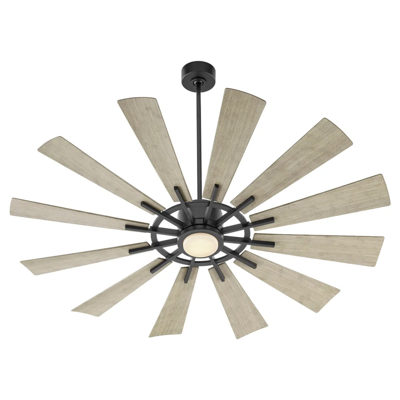 Quorum 46012-5942 Cirque 1-Light Patio Fan,Matte Black