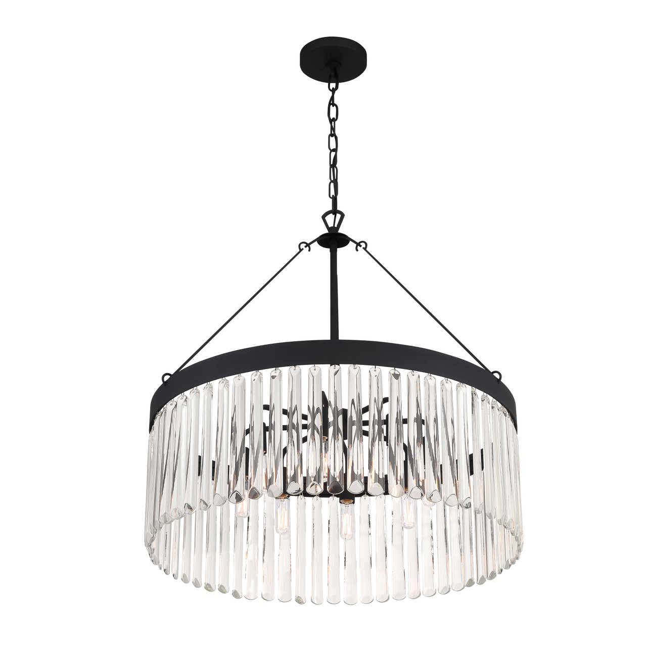 Crystorama EMO-5406-BF Emory Black Forged 8 Light Chandelier