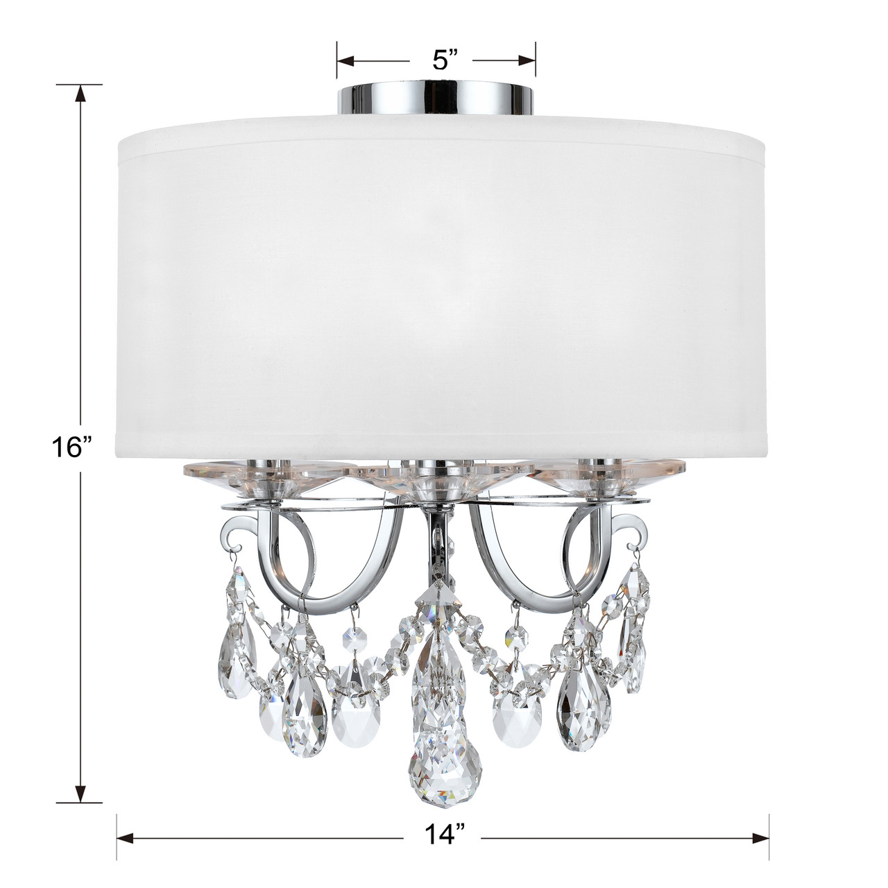 Crystorama 6623-CH-CL-MWP_CEILING Othello Polished Chrome 3 Light Ceiling