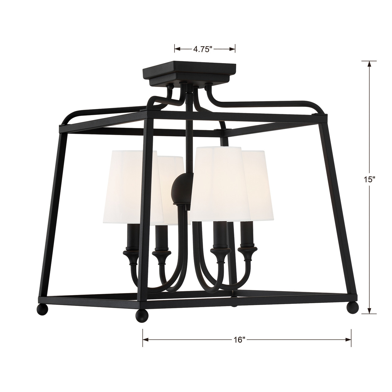 Crystorama 2243-BF Sylvan Black Forged 4 Light Ceiling