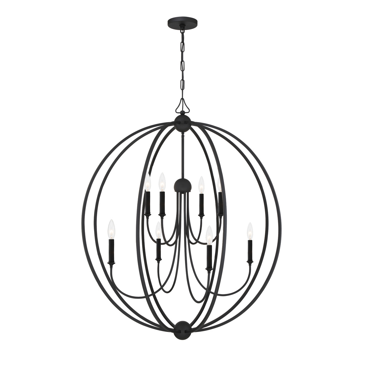 Crystorama 2246-BF Sylvan Black Forged 8 Light Chandelier