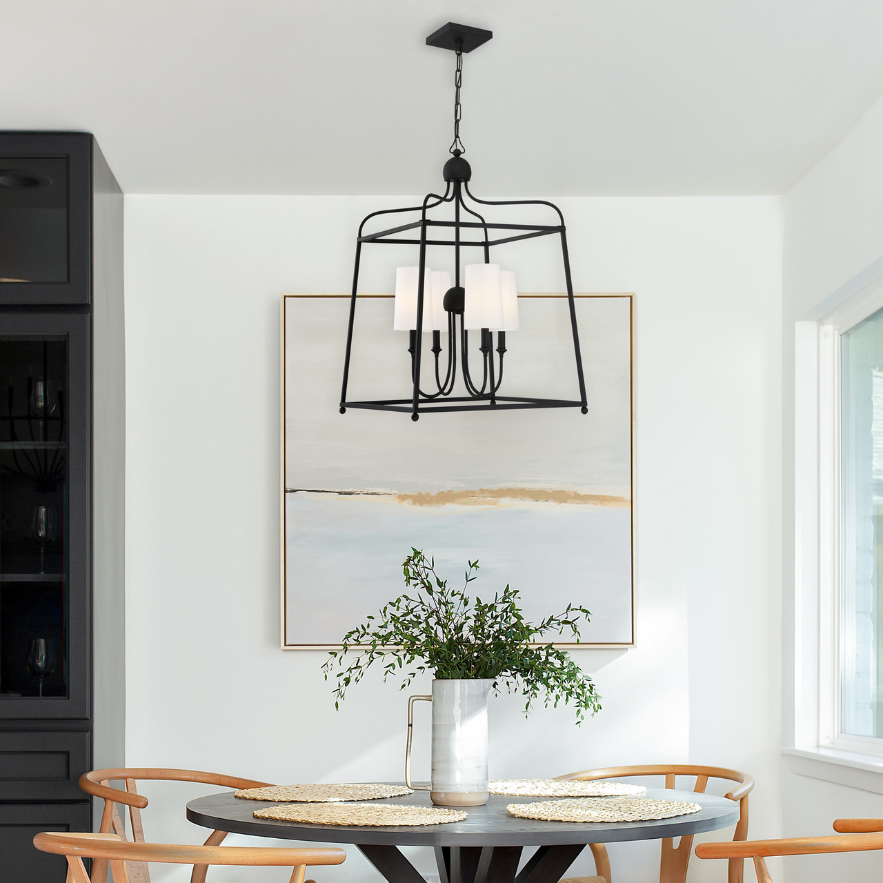 Crystorama 2244-BF Sylvan Black Forged 4 Light Chandelier