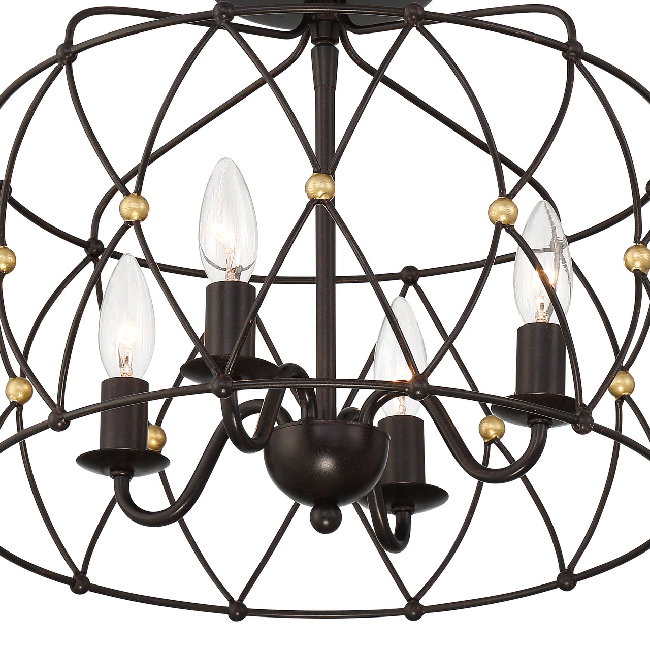 Crystorama ZUC-A9030-EB-GA_CEILING Zucca English Bronze + Antique Gold 4 Light Ceiling
