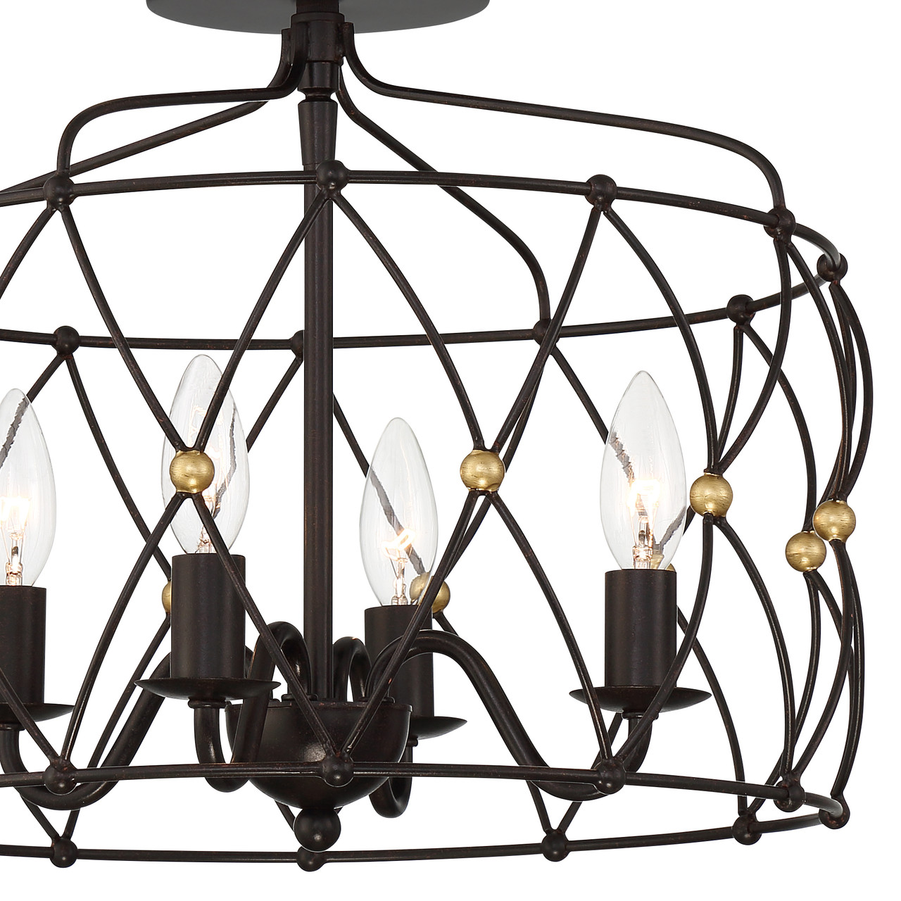 Crystorama ZUC-A9030-EB-GA_CEILING Zucca English Bronze + Antique Gold 4 Light Ceiling