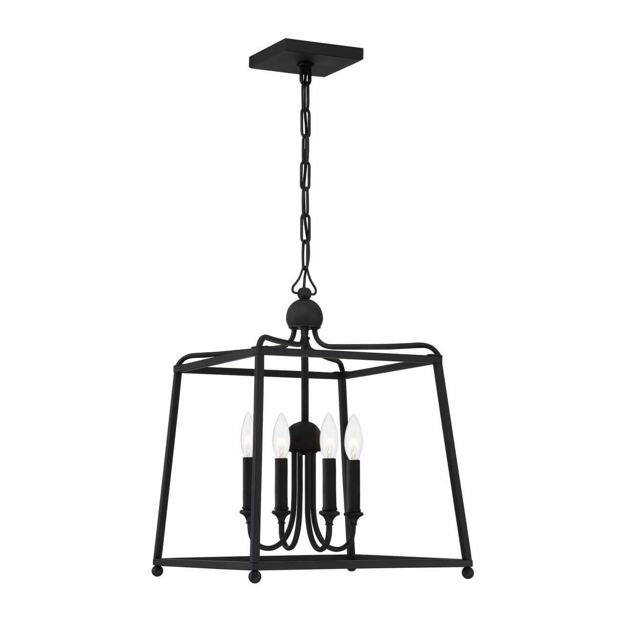 Crystorama 2245-BF Sylvan Black Forged 4 Light Chandelier