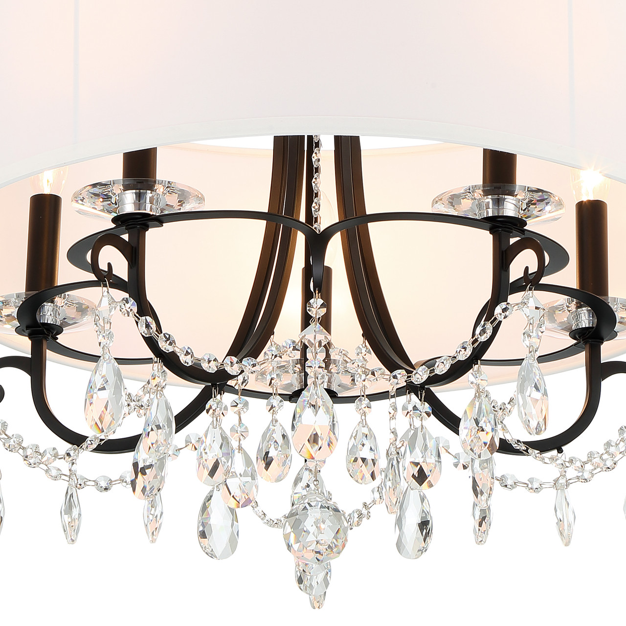 Crystorama 6625-MK-CL-MWP Othello Matte Black 5 Light Chandelier