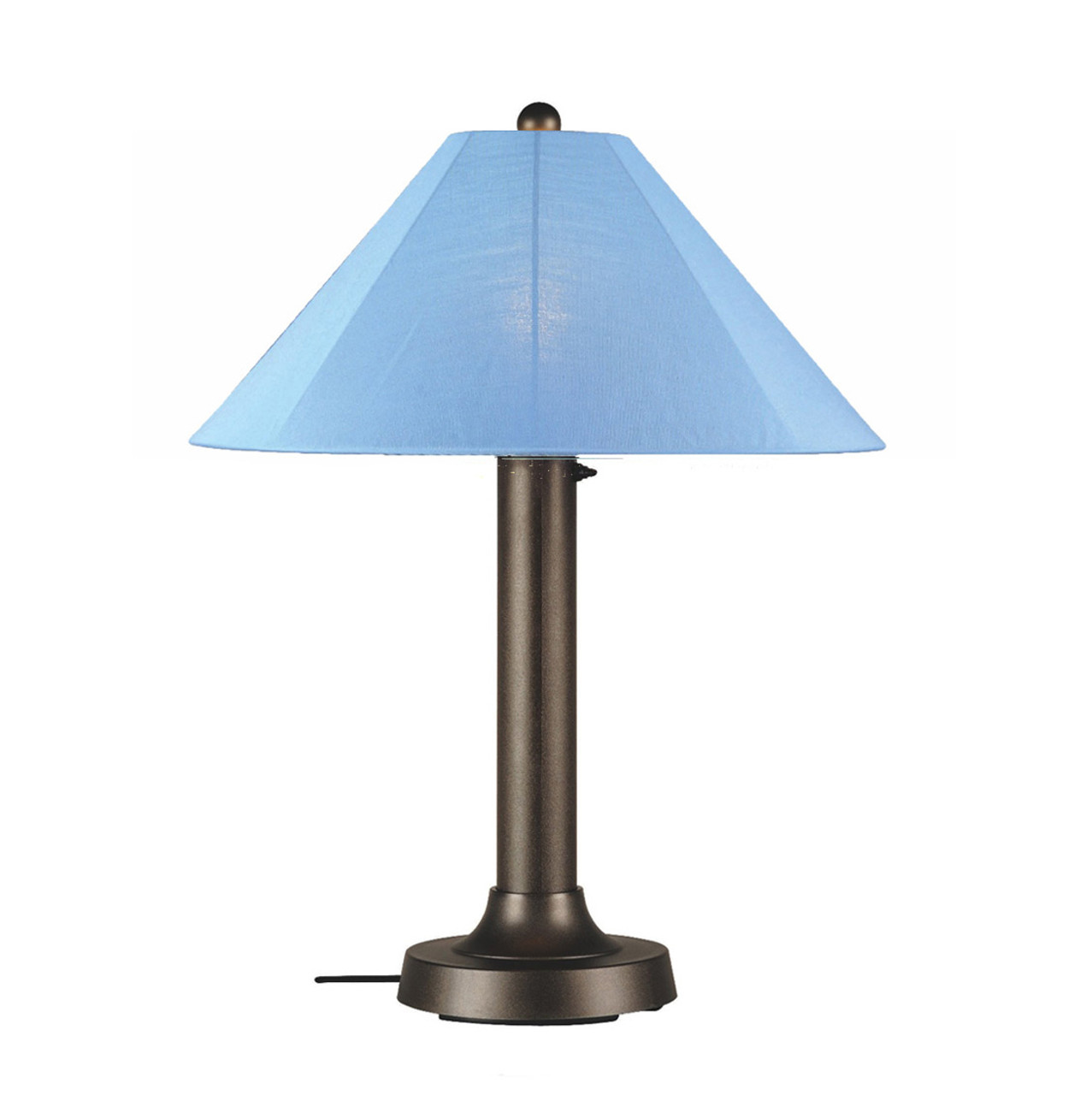 Patio Living Concepts 39-647 Catalina Table Lamp 39647 with 3" bronze body and sky blue Sunbrella shade fabric